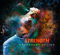 极品PS动作－迷烟散花(含高清视频教程)：Strength Photoshop Action